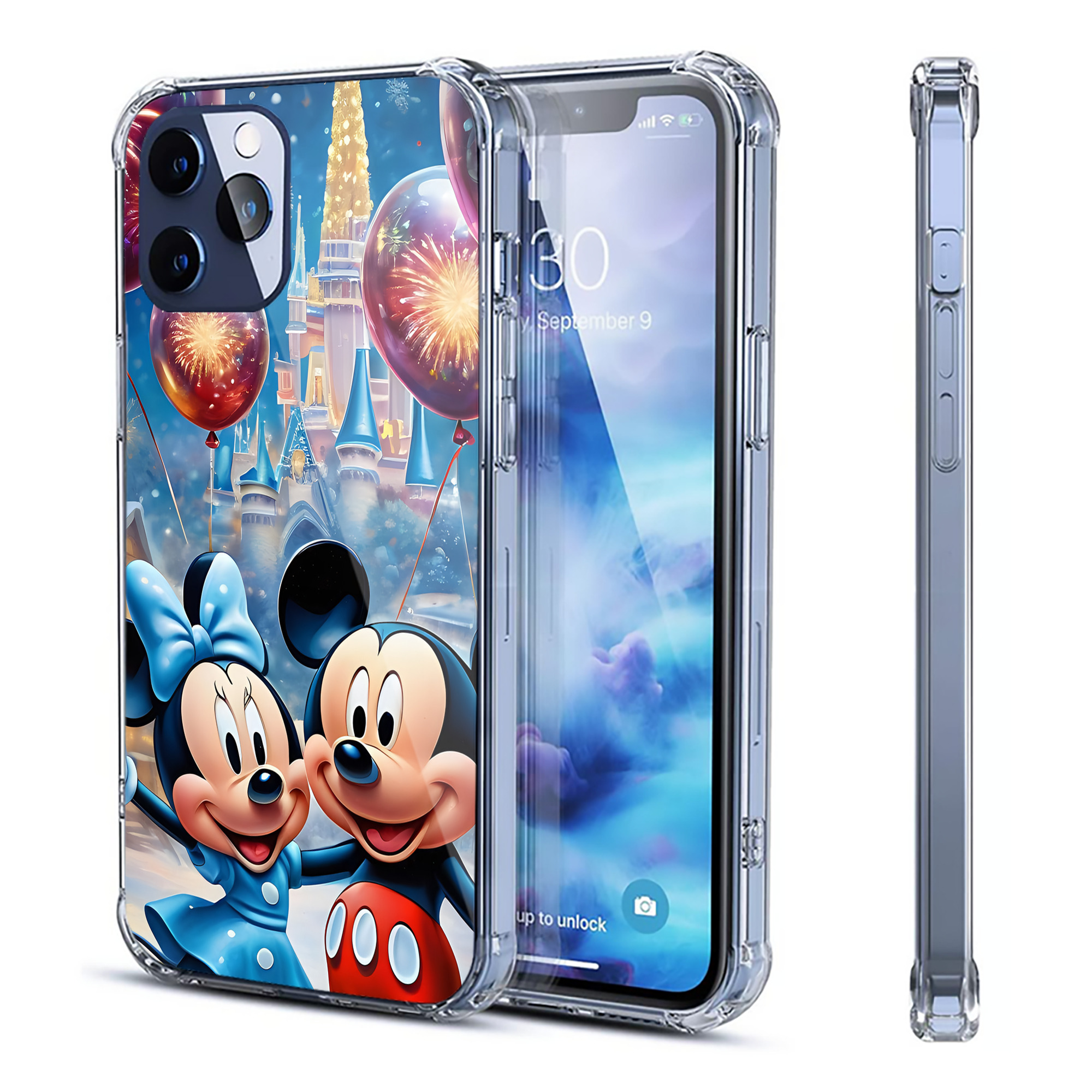 （画像用） ミッキーマウス Mickey Mouse 【iPhone 12シリーズ対応】透明スマホケース（クリアソフトケース）